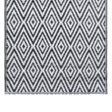 Tapis d'extérieur Blanc et noir 80x150 cm PP