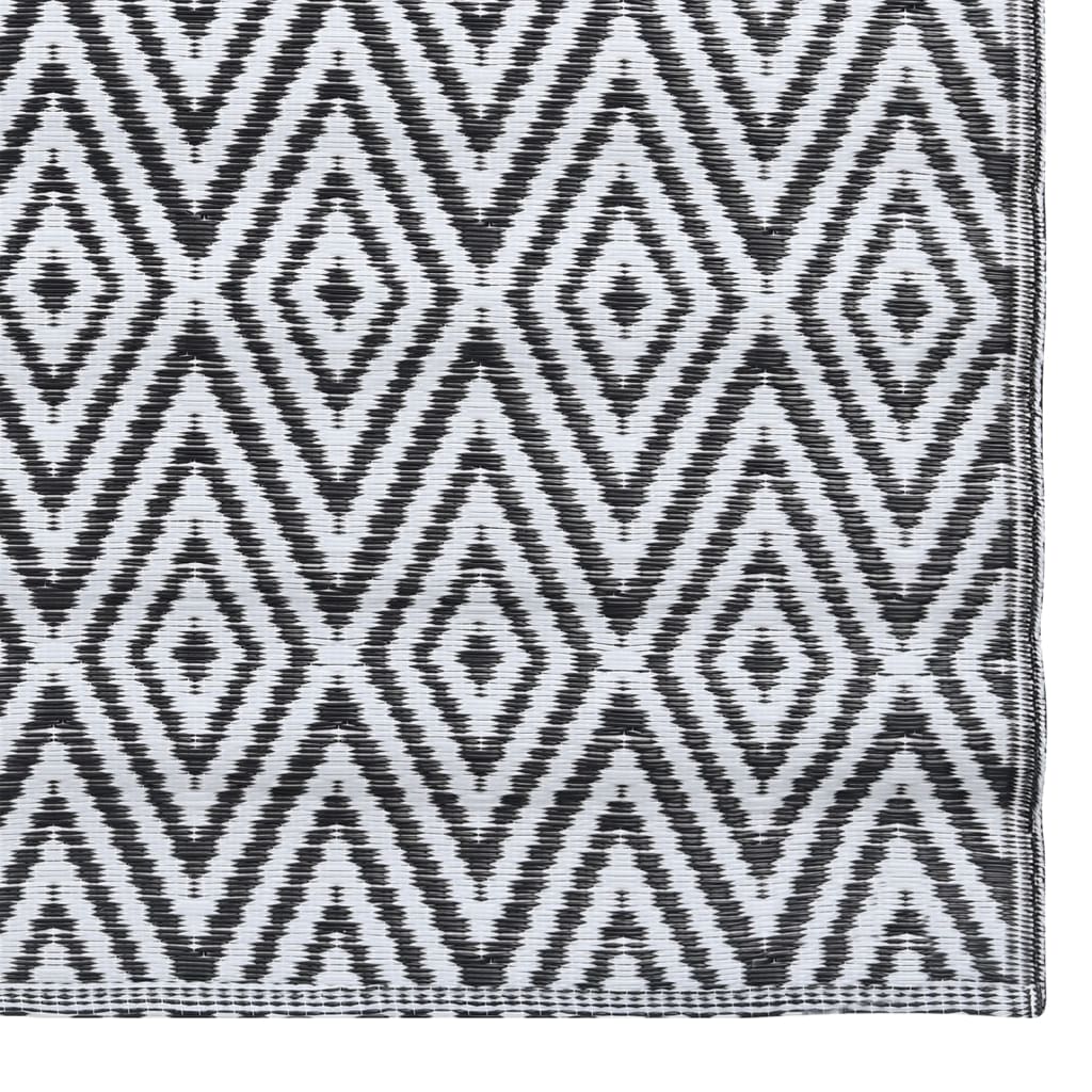 Tapis d'extérieur Blanc et noir 80x150 cm PP