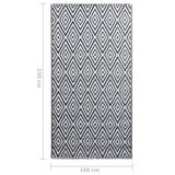 Tapis d'extérieur Blanc et noir 160x230 cm PP