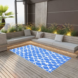 Tapis d'extérieur Bleu et blanc 80x150 cm PP