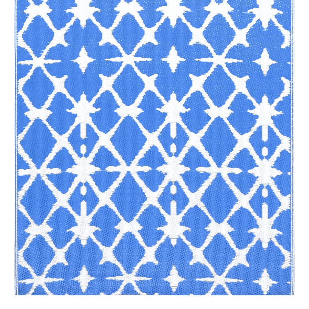 Tapis d'extérieur Bleu et blanc 190x290 cm PP