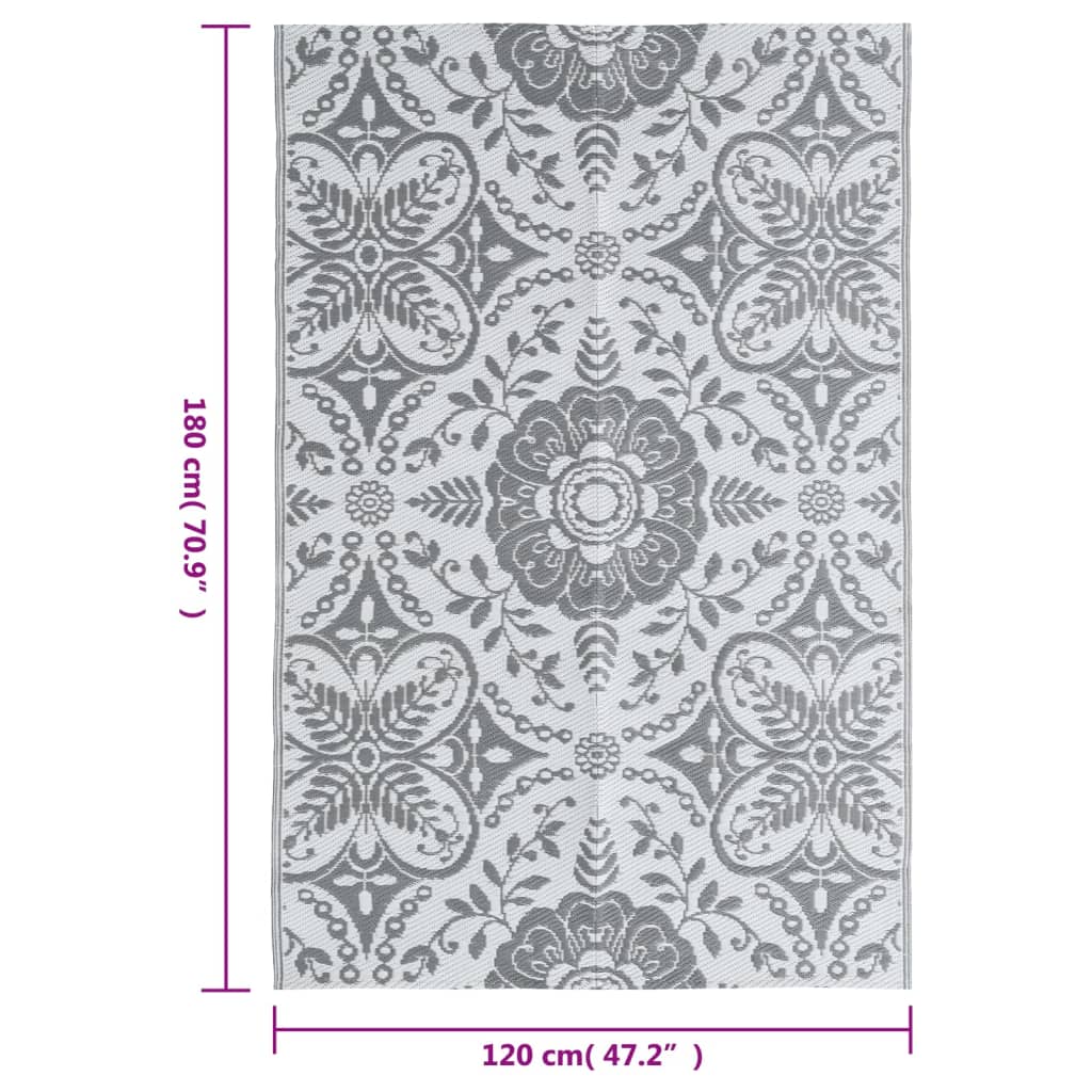 Tapis d'extérieur Gris clair 120x180 cm PP