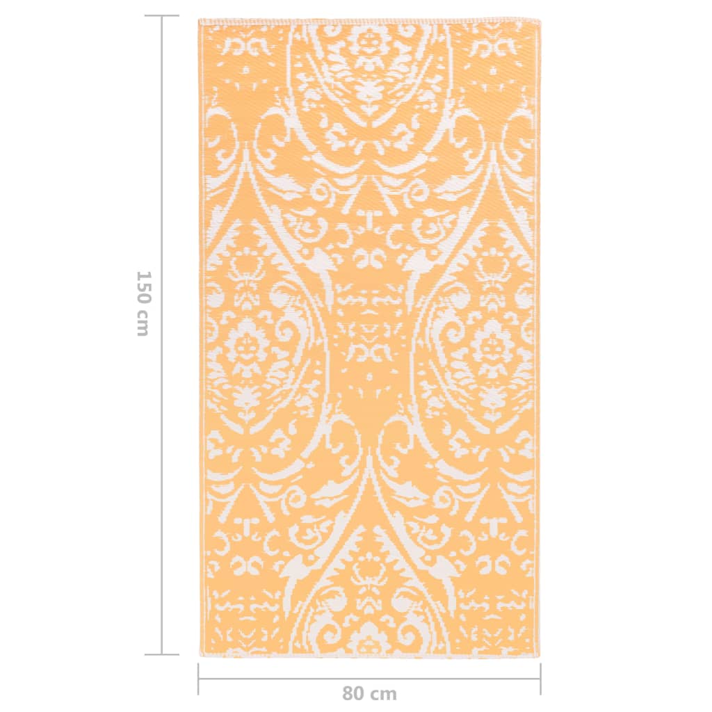 Tapis d'extérieur Orange et blanc 80x150 cm PP