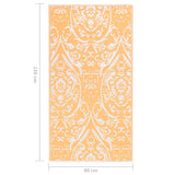 Tapis d'extérieur Orange et blanc 80x150 cm PP