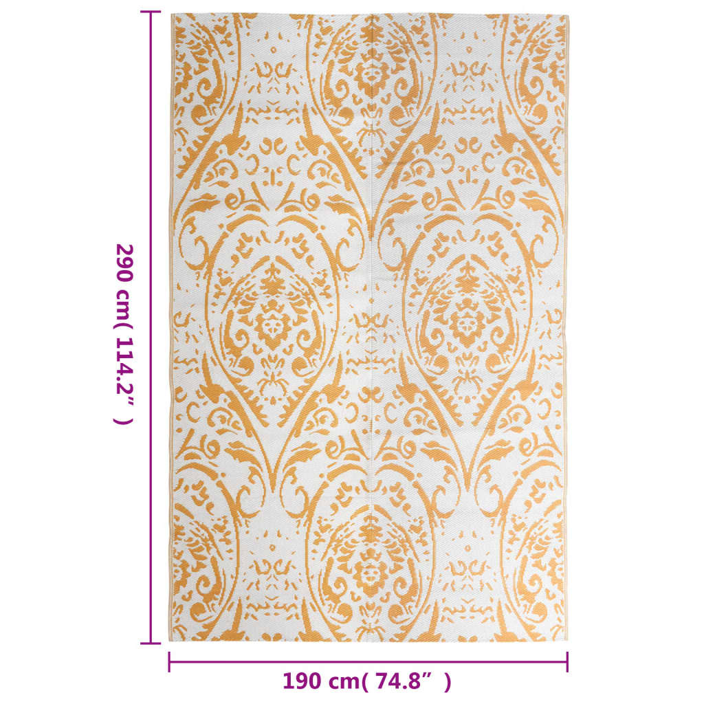 Tapis d'extérieur Orange et blanc 190x290 cm PP