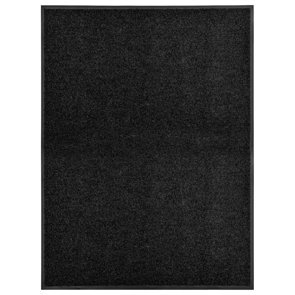 Washable doormat Black 90x120 cm