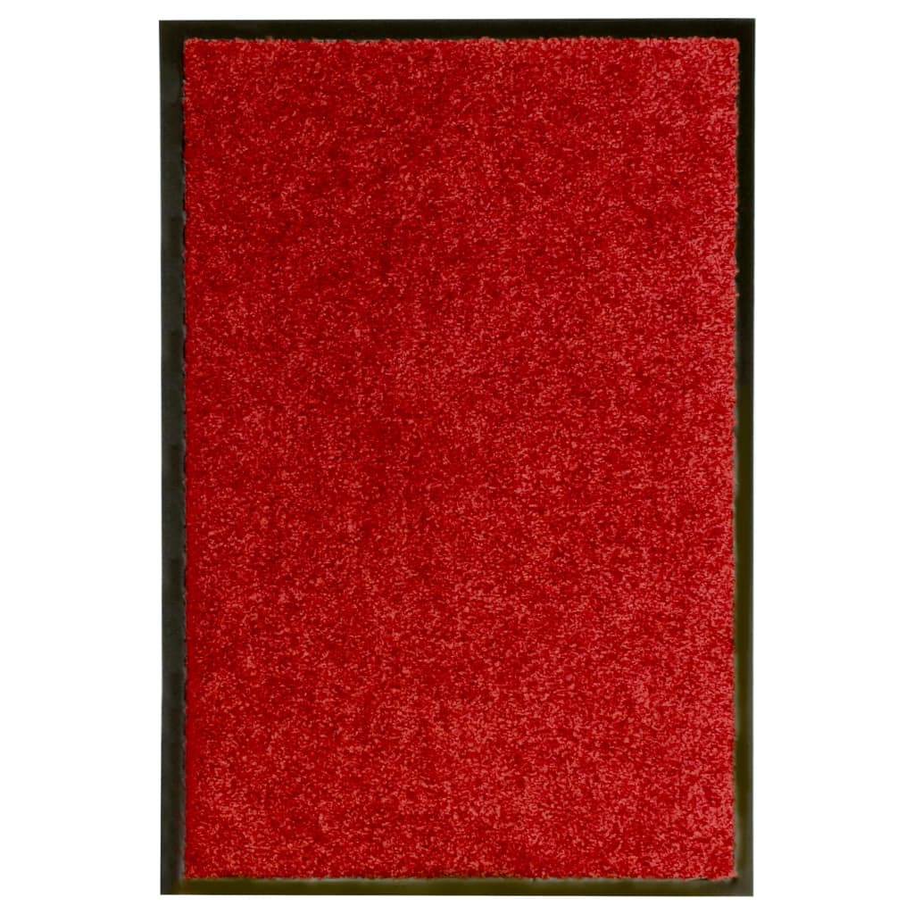 Red washable doormat 40x60 cm