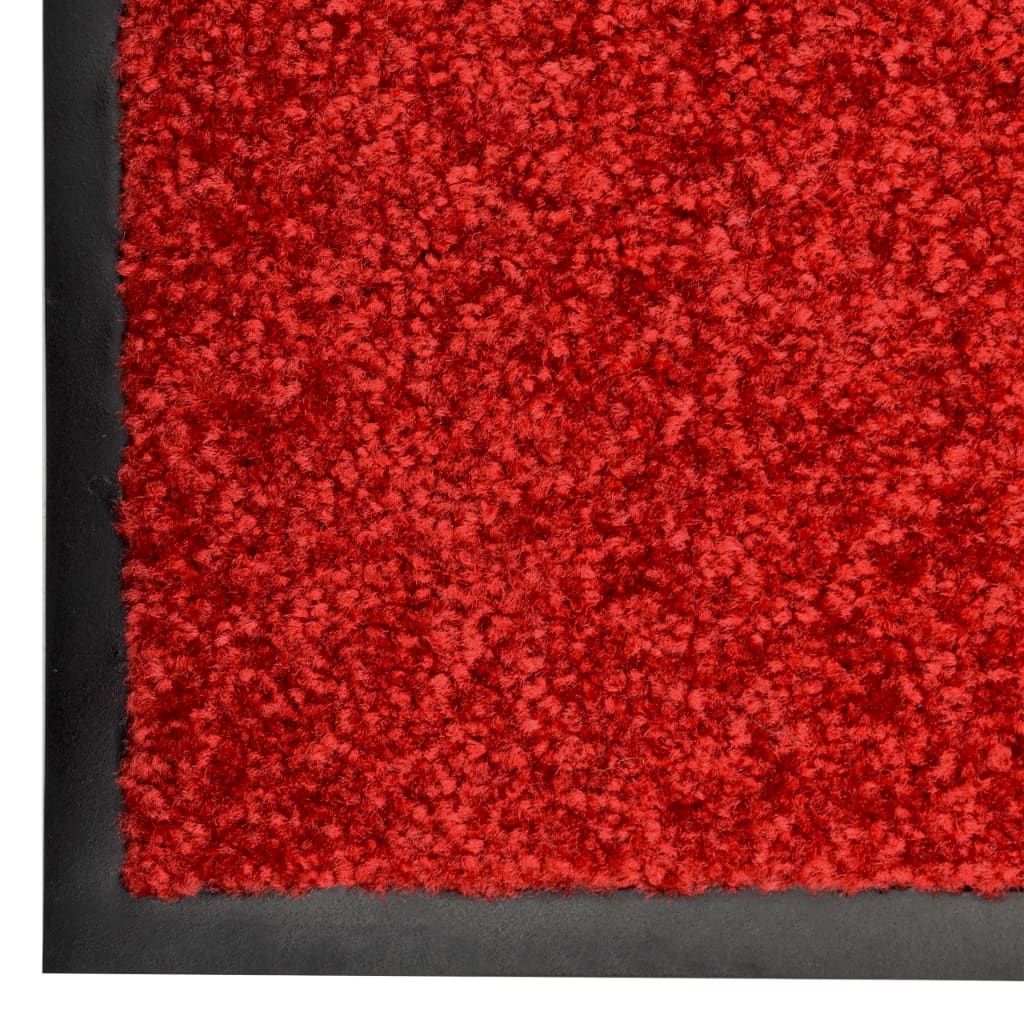 Red washable doormat 40x60 cm