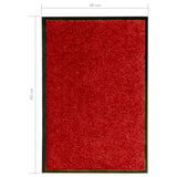 Red washable doormat 40x60 cm