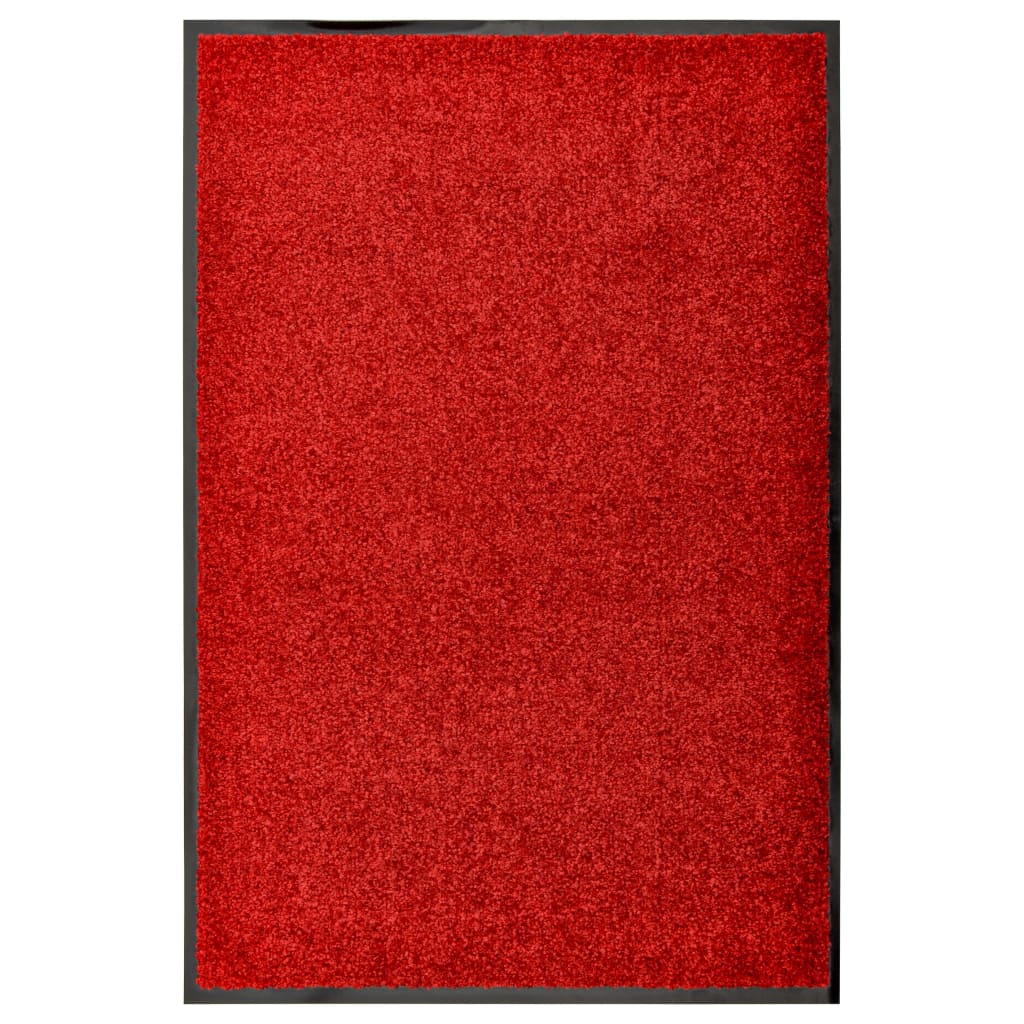 Red washable doormat 60x90 cm