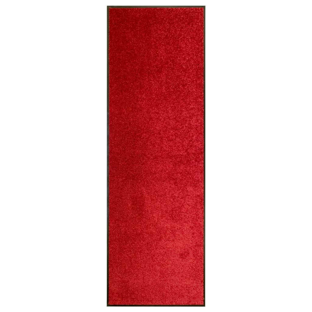 Red washable doormat 60x180 cm