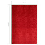 Red washable doormat 120x180 cm