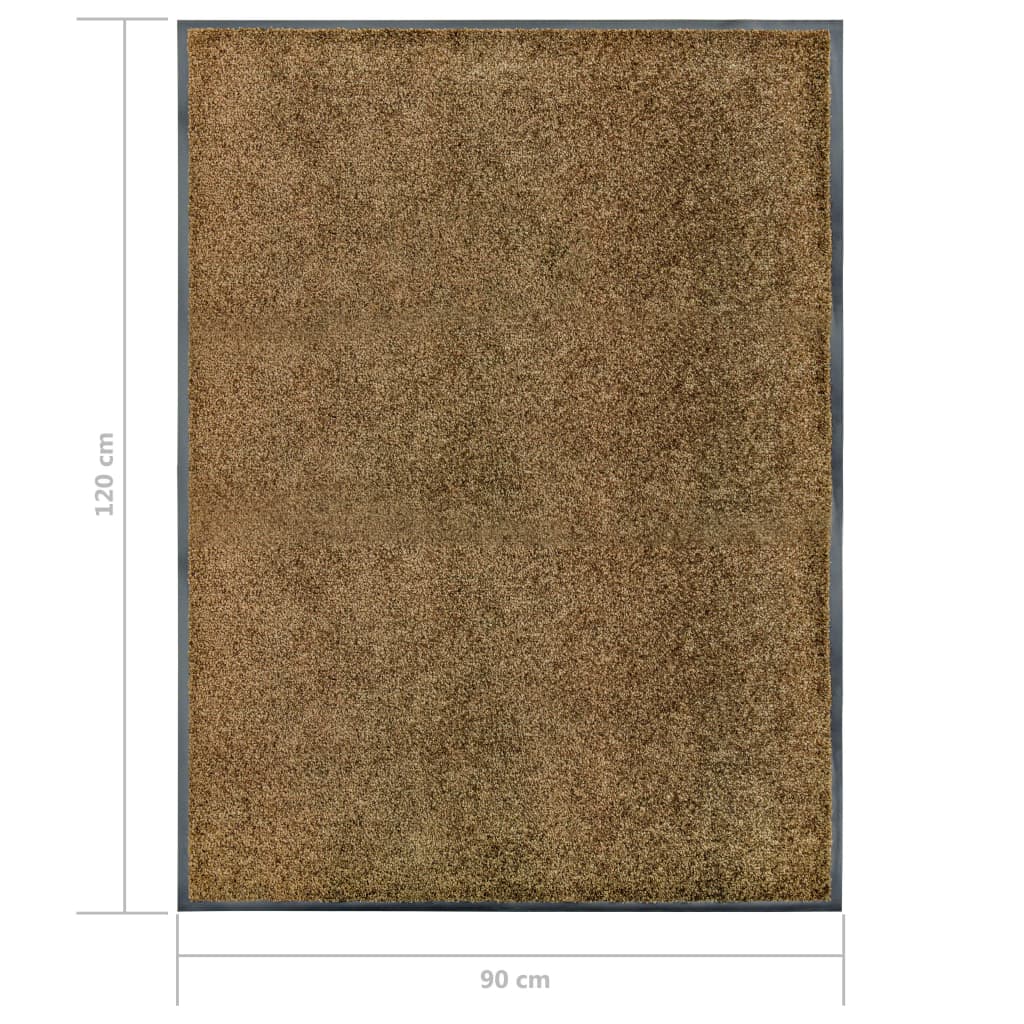 Washable doormat Brown 90x120 cm