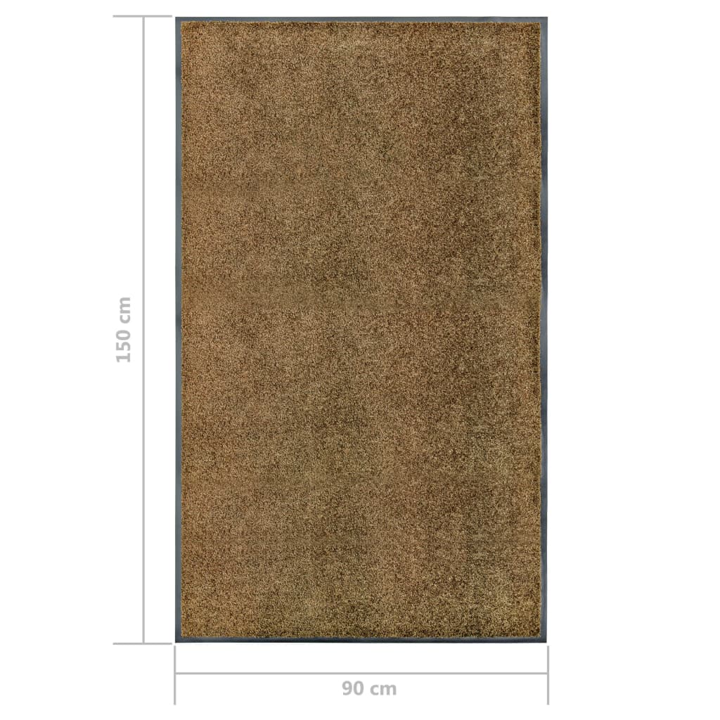 Washable doormat Brown 90x150 cm