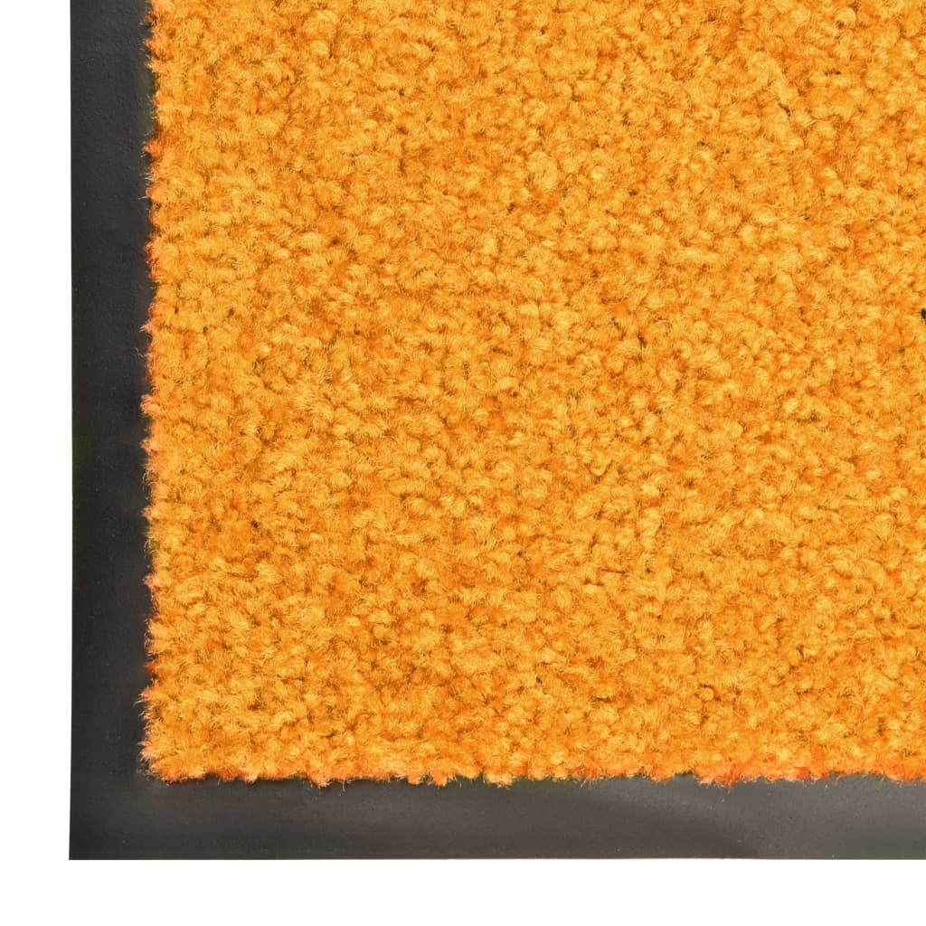 Orange washable doormat 40x60 cm