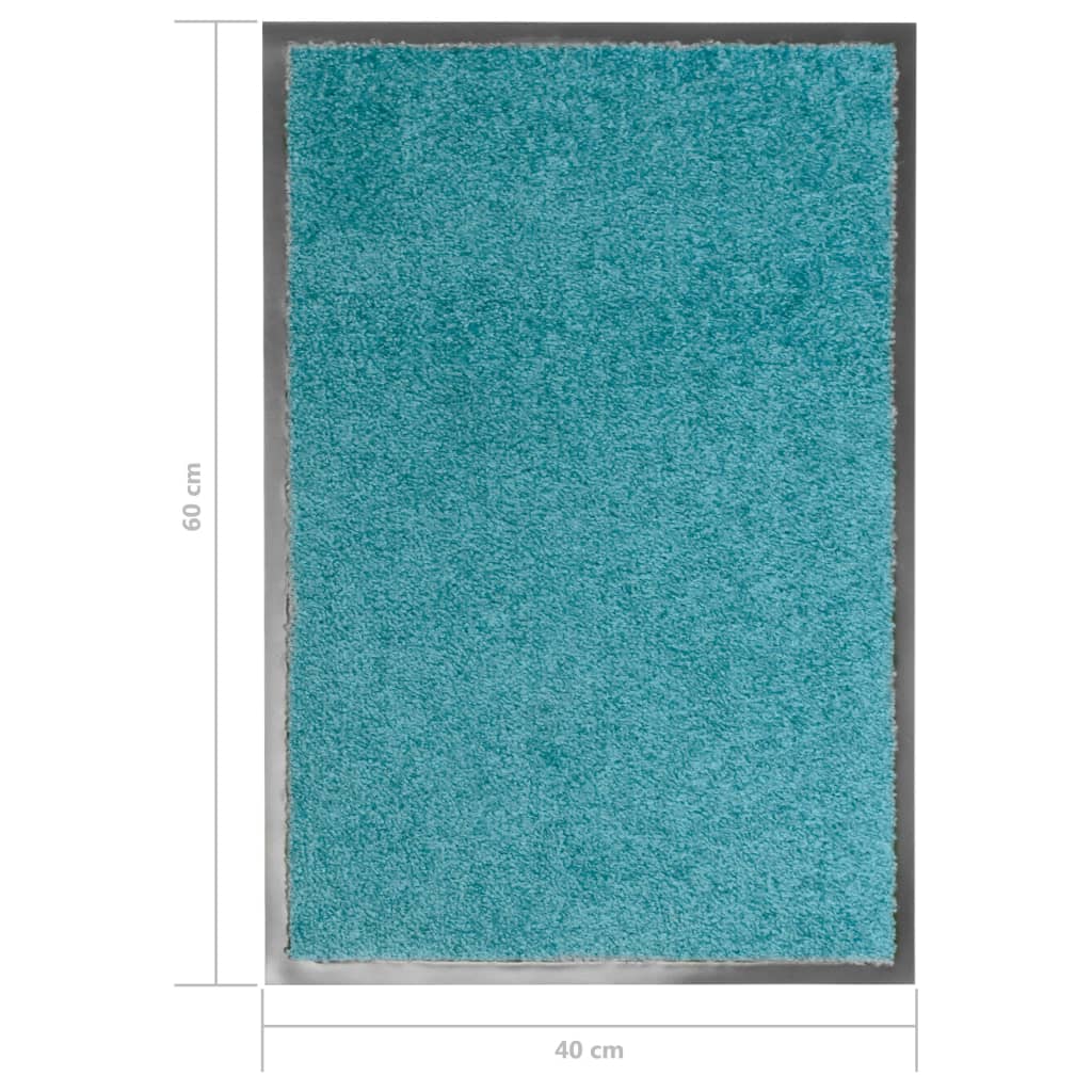 Cyan washable doormat 40x60 cm