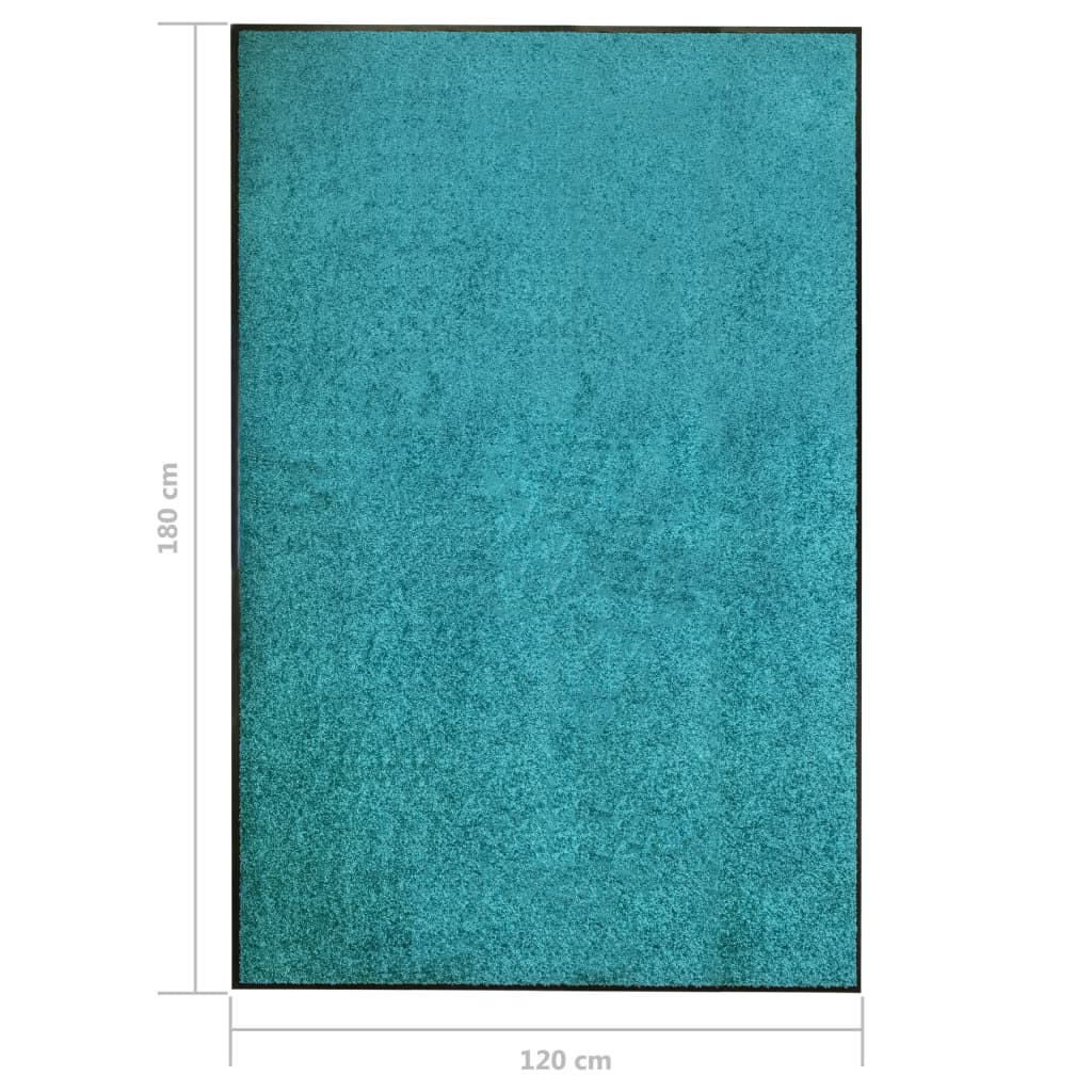 Cyan washable doormat 120x180 cm