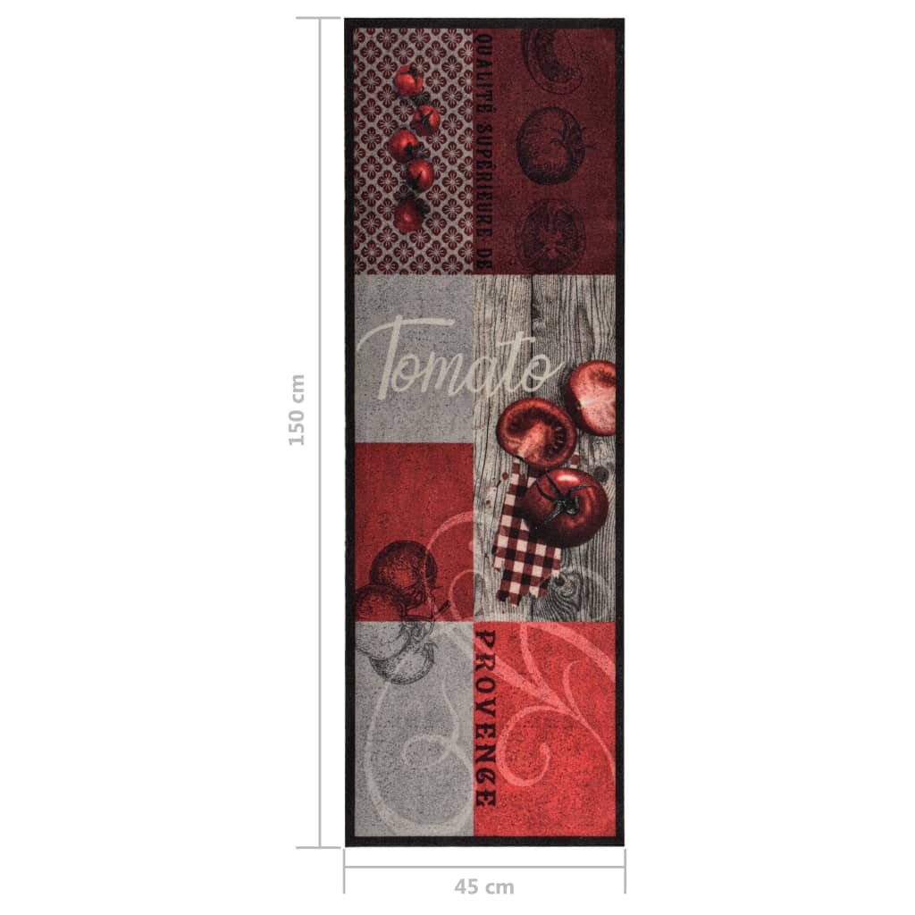 Tapis de sol de cuisine lavable Tomate 45x150 cm