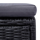 Chaise longue Résine tressée Noir et gris foncé