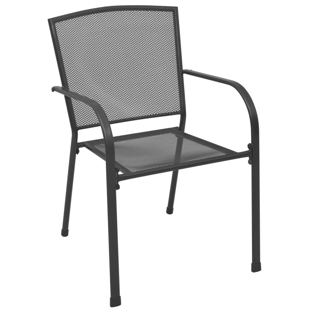 Chaises d'extérieur lot de 4 Design maillé Anthracite Acier