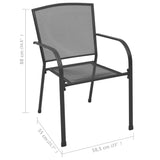 Chaises d'extérieur lot de 4 Design maillé Anthracite Acier