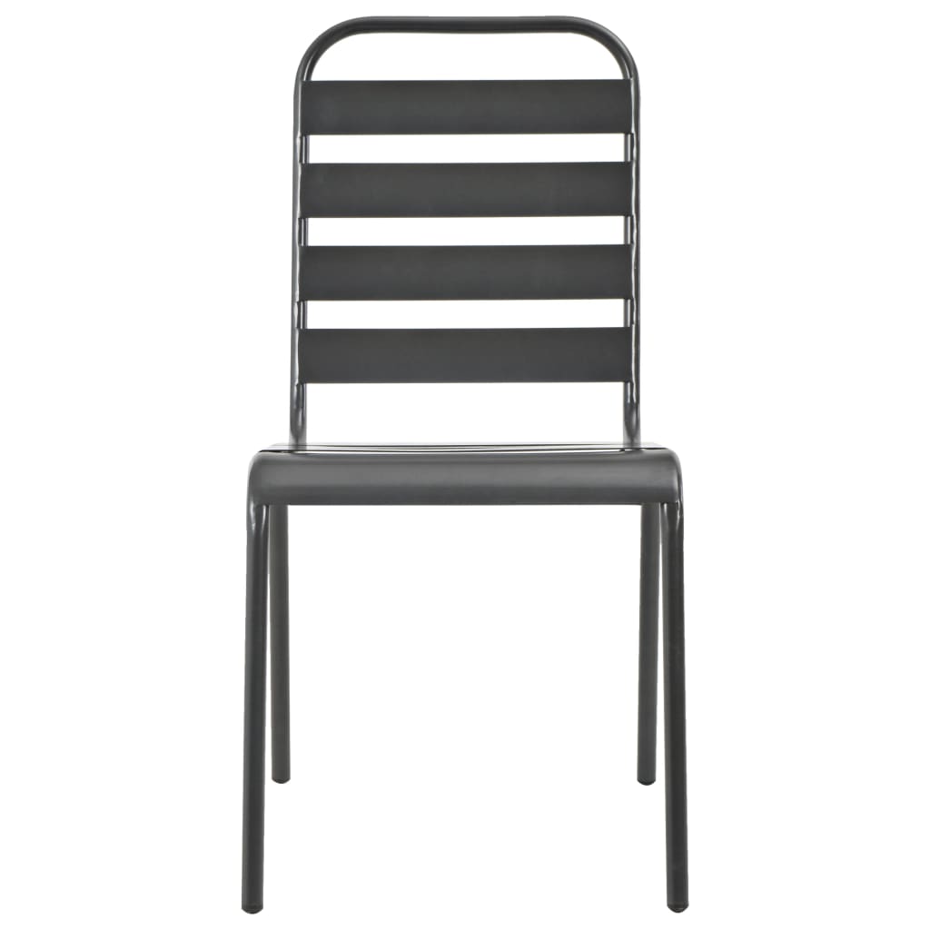 Chaises d'extérieur lot de 4 Design à lattes Acier Gris foncé