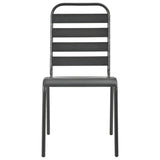 Chaises d'extérieur lot de 4 Design à lattes Acier Gris foncé