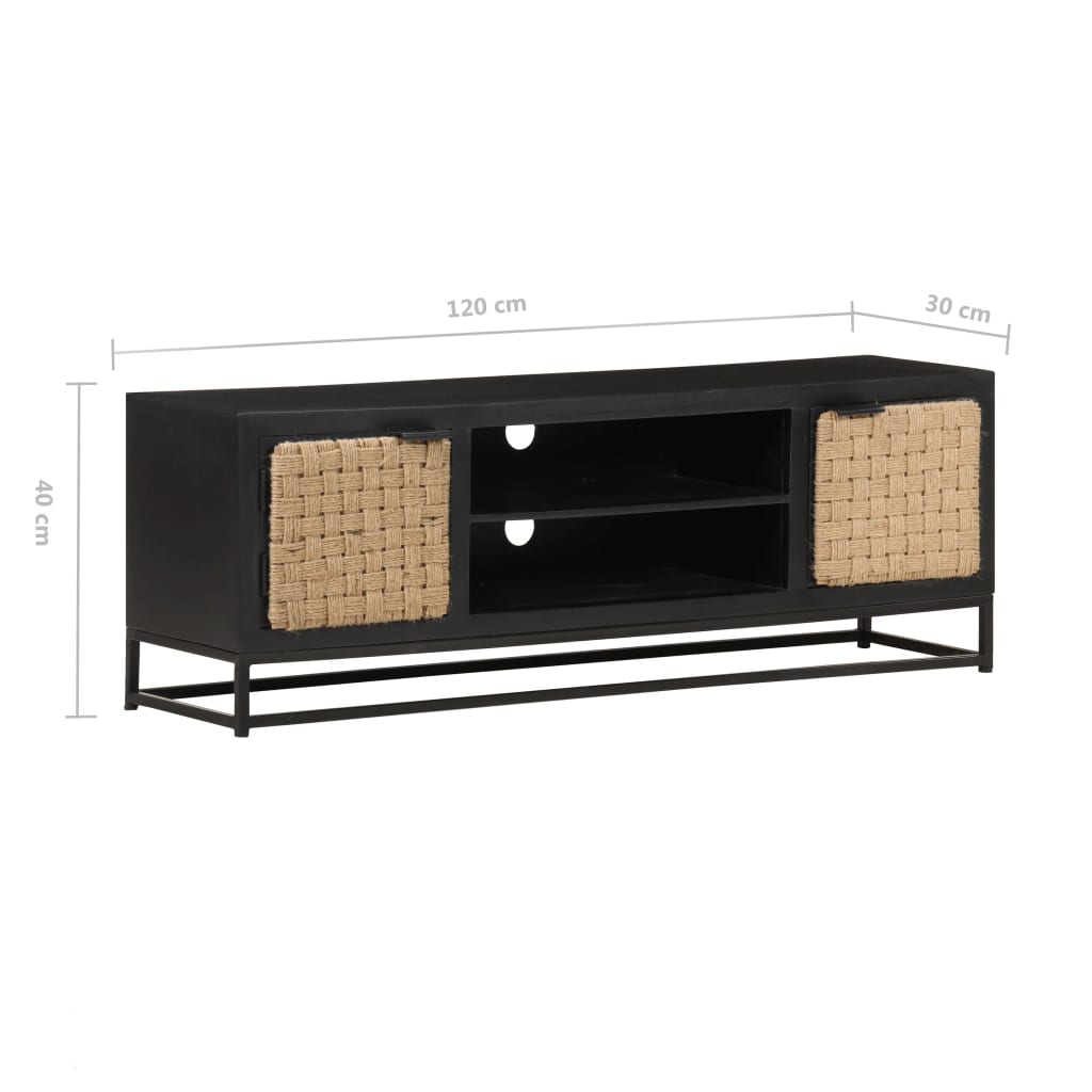 Meuble TV 120x30x40 cm Bois massif de manguier