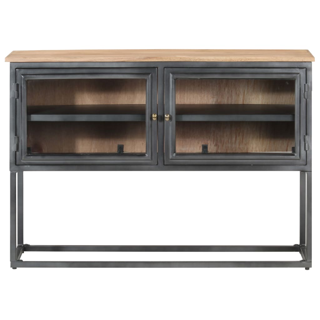 Graues Sideboard 100x30x70 cm Massives Akazienholz