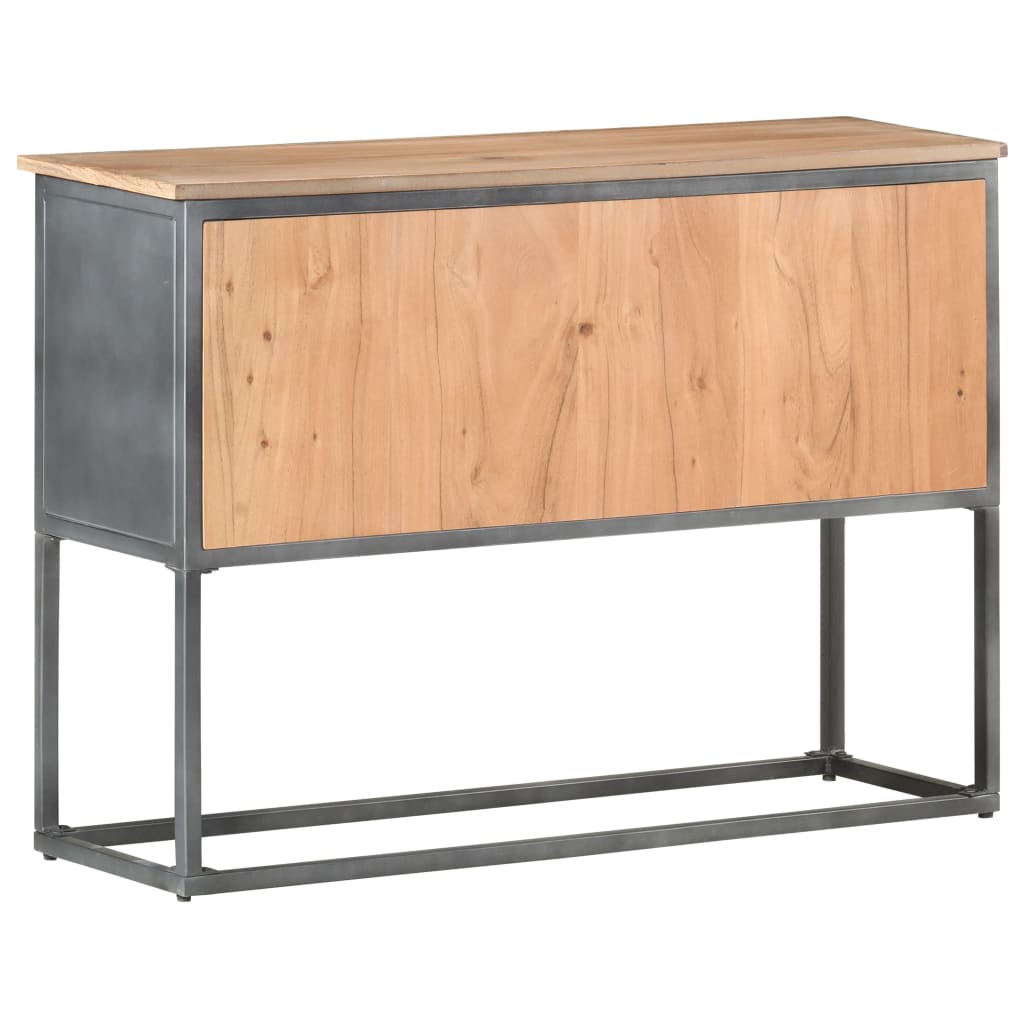 Graues Sideboard 100x30x70 cm Massives Akazienholz