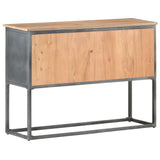 Graues Sideboard 100x30x70 cm Massives Akazienholz