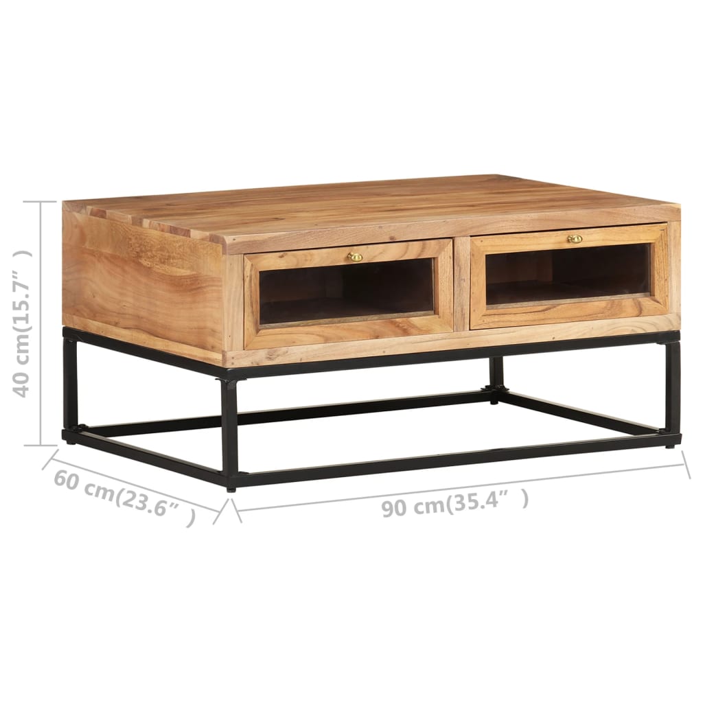 Table basse 90x60x40 cm Bois d'acacia massif