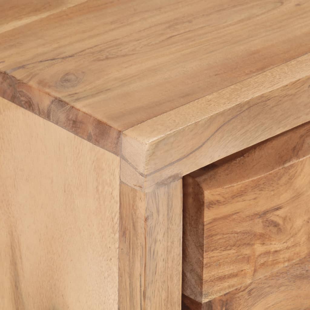 Meuble TV 120x30x42 cm Bois massif d'acacia avec bord naturel