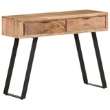 Table console 100x35x76 cm Bois d'acacia avec bord naturel