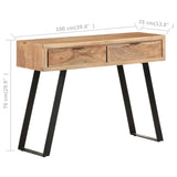 Table console 100x35x76 cm Bois d'acacia avec bord naturel