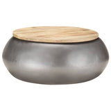 Coffee table Grey 68x68x30 cm Solid mango wood