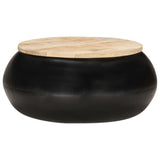 Couchtisch Schwarz 68x68x30 cm Massives Mangoholz