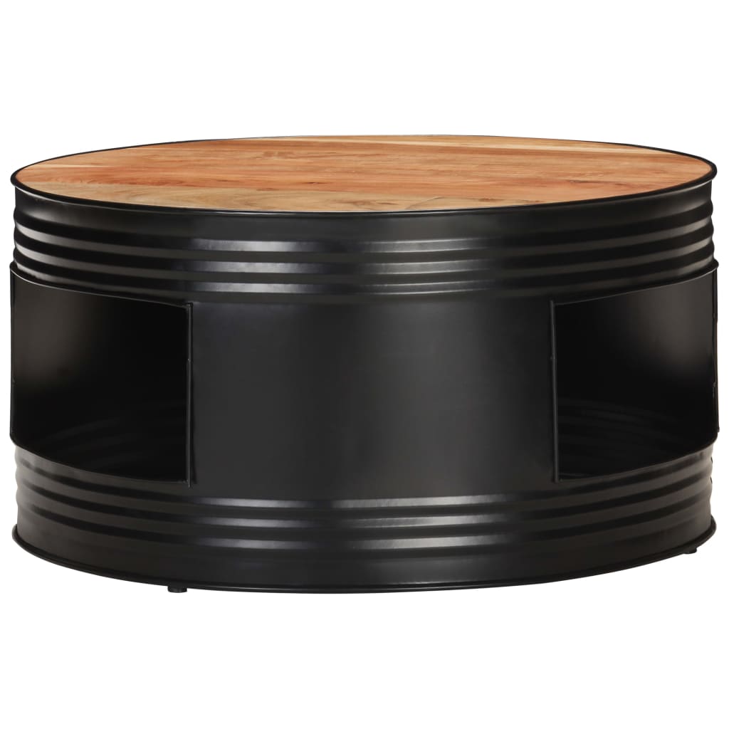 Table basse Noir 68x68x36 cm Bois d'acacia massif