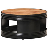 Table basse Noir 68x68x36 cm Bois d'acacia massif