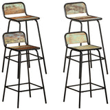 Bar chairs set of 4 solid reclaimed wood