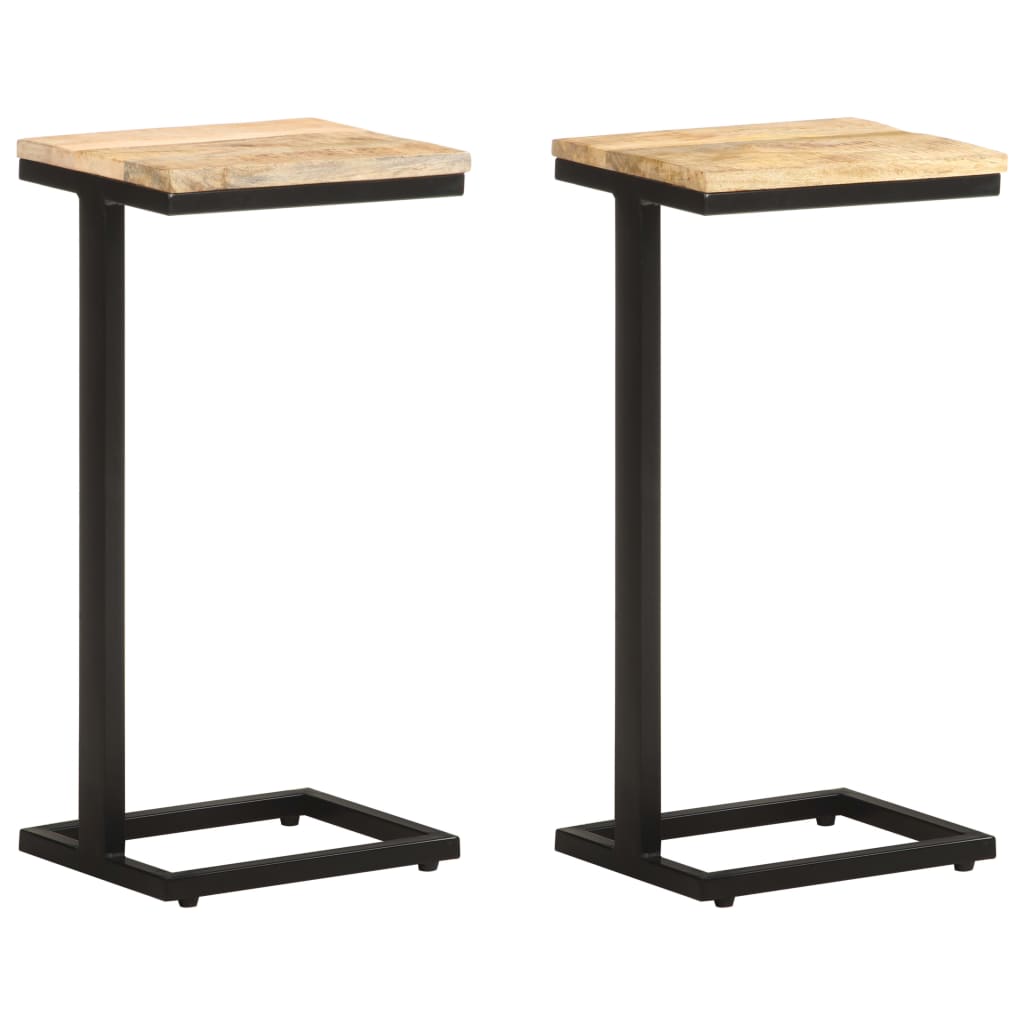 Tables d'appoint 2 pcs 31,5x24,5x64,5 cm Bois de manguier brut