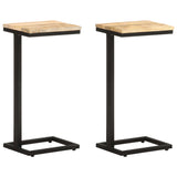 Tables d'appoint 2 pcs 31,5x24,5x64,5 cm Bois de manguier brut