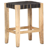 Barhocker 2er-Set aus echtem Mangoholzleder 46x36x60 cm