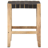 Barhocker 2er-Set aus echtem Mangoholzleder 46x36x60 cm