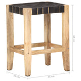 Barhocker 2er-Set aus echtem Mangoholzleder 46x36x60 cm