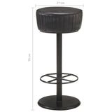 Tabouret de bar Noir Cuir véritable