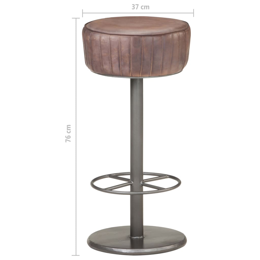 Tabouret de bar Marron Cuir véritable