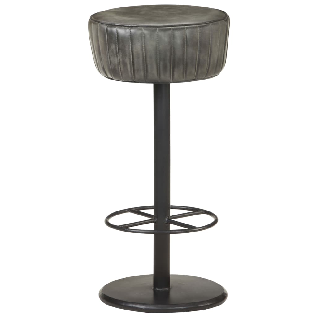 Tabouret de bar Gris Cuir véritable