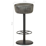 Tabouret de bar Gris Cuir véritable