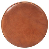 Bar stools set of 2 brown genuine leather